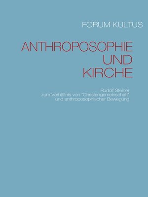 cover image of Anthroposophie und Kirche